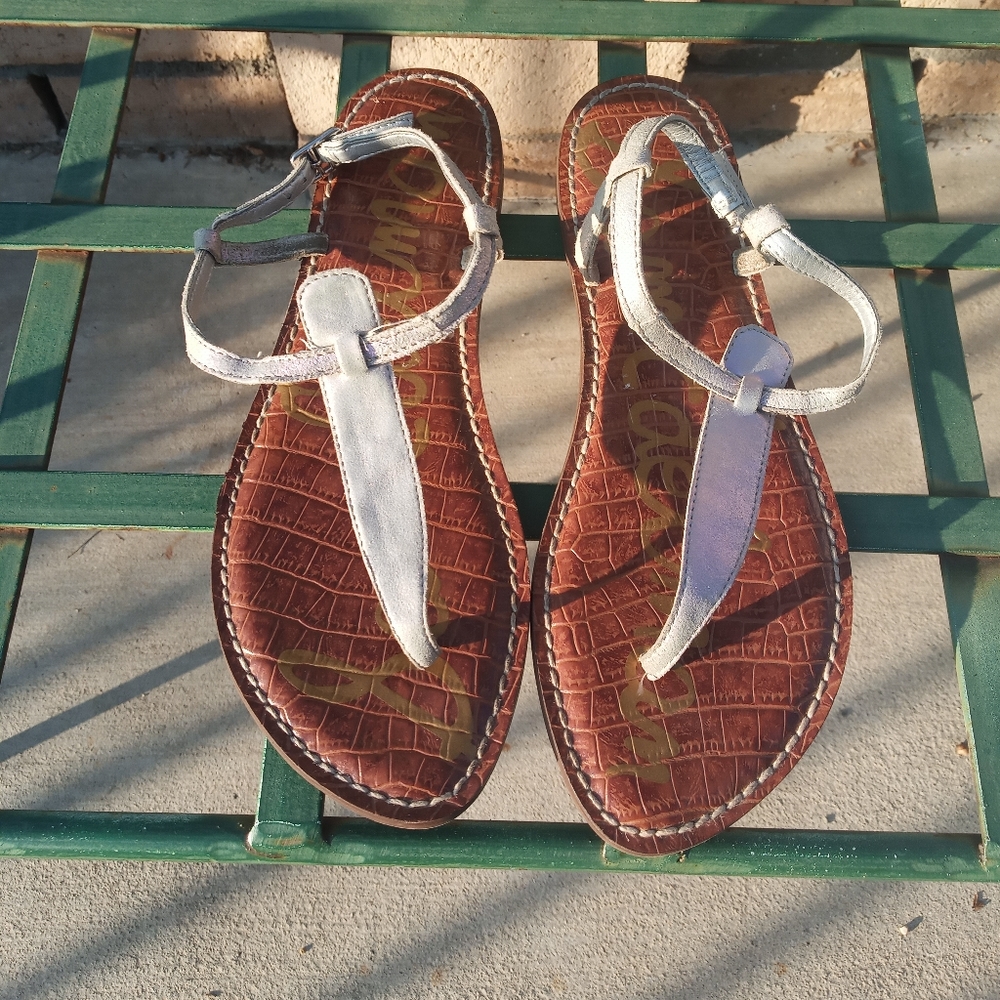 Sam Edelman Gigi sandals sz8 silver metallic